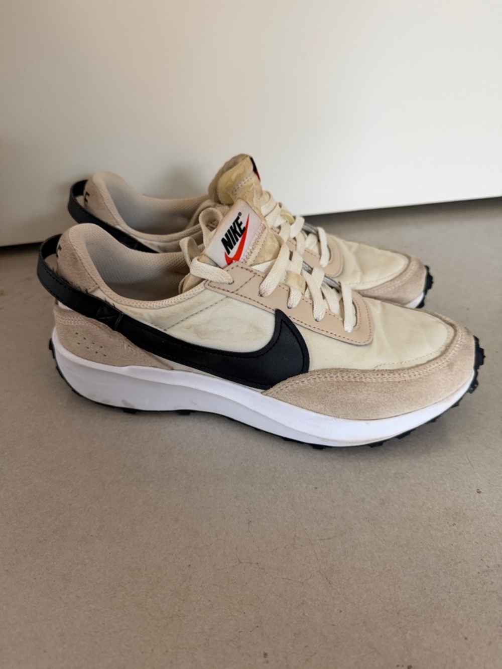 Nike Beige and Black Retro Racer Women's Athletic Sneakers